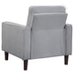 Bow 32 Inch Accent Chair, Grid Tufted, Track Arms, Self Welt Trim, Gray By Casagear Home