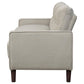 Bow 77 Inch Sofa, Grid Tufted Back, Track Arms, Self Welt Trim, Beige By Casagear Home