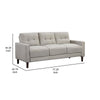 Bow 77 Inch Sofa, Grid Tufted Back, Track Arms, Self Welt Trim, Beige By Casagear Home