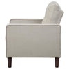 Bow 32 Inch Accent Chair, Grid Tufted, Track Arms, Self Welt Trim, Beige By Casagear Home