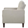 Bow 32 Inch Accent Chair Grid Tufted Track Arms Self Welt Trim Beige By Casagear Home BM309150