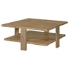 Dew 36 Inch Side Coffee Table, Lower Shelf, Engineered Wood, Mango Brown By Casagear Home