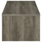 Lix 47 Inch Coffee Table with 1 Drawer, MDF, Rustic Weathered Gray Finish By Casagear Home