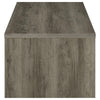 Lix 47 Inch Coffee Table with 1 Drawer, MDF, Rustic Weathered Gray Finish By Casagear Home