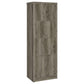 Sac 71 Inch Media Pier Tower with 3 Shelves and Single Cabinet, Gray Wood By Casagear Home