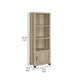Sac 71 Inch Media Pier Tower with 3 Shelves and Cabinet Antique Pine Wood By Casagear Home BM309187