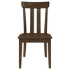 Riza 23 Inch Dining Chair, Set of 2, Wire Brushed, Slatted Back, Rich Brown By Casagear Home