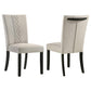 Mira 25 Inch Dining Chairs, Set of 2, Parson Style, Flared Back, Beige By Casagear Home