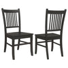 Marissa 22 Inch Dining Chair, Set of 2, Slatted Back, Black Asian Hardwood By Casagear Home