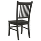 Marissa 22 Inch Dining Chair, Set of 2, Slatted Back, Black Asian Hardwood By Casagear Home