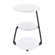 26 Inch Side End Table 3 Tier Design Black Metal Frame White Finish By Casagear Home BM309263