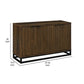 47 Inch Sideboard Cabinet Console, 4 Door, Carved Panels, Black and Brown By Casagear Home