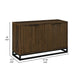 47 Inch Sideboard Cabinet Console 4 Door Carved Panels Black and Brown By Casagear Home BM309265