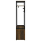 71 Inch Hall Tree Coat Rack, Shoe Cabinet with Shelves, Brown, Black By Casagear Home