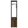 71 Inch Hall Tree Coat Rack, Shoe Cabinet with Shelves, Brown, Black By Casagear Home