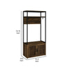 71 Inch Hall Tree Coat Rack Shoe Cabinet with Shelves Brown Black By Casagear Home BM309266