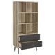 70 Inch Bookcase 3 Shelves Vertical Dividers 2 Drawers Brown Gray By Casagear Home BM309269