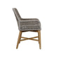 Navi 25 Inch Outdoor Dining Chair, Woven Rope, Ash Gray, Brown Teak Wood By Casagear Home