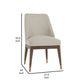 24 Inch Dining Chair, Cushioned Seating, Gold Metal Leg Caps, Beige, Brown By Casagear Home