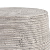Bilo 23 Inch Round Concrete Outdoor Side Table, Hollow Drum Shape, Gray By Casagear Home