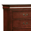 Zyna 48 Inch Tall Dresser Chest, Pine Wood, 5 Drawers, Cherry Brown  By Casagear Home