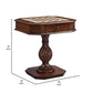 30 Inch Game Table, Chess 3 in 1 Reversible Top, Cherry Brown Pedestal Base By Casagear Home