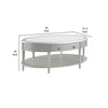 Kyna 50 Inch Coffee Table, Sintered Top, 1 Drawer, Classic Oval, Silver By Casagear Home