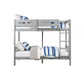 Asin Twin Bunk Bed with Front Facing Ladder, Solid Pine Wood, White Finish By Casagear Home