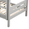 Asin Twin Bunk Bed with Front Facing Ladder, Solid Pine Wood, White Finish By Casagear Home