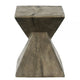 17 Inch Accent Table Heavy-Duty Durability Cement Weathered Oak Brown By Casagear Home BM309459