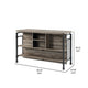 59 Inch Kitchen Island with 2 Shelves Industrial Antique Oak Brown Gray By Casagear Home BM309463