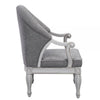 Fil 32 Inch Armchair, Tufted Backrest, Fabric Upholstery, Poplar Wood, Gray By Casagear Home