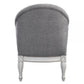 Fil 32 Inch Armchair, Tufted Backrest, Fabric Upholstery, Poplar Wood, Gray By Casagear Home