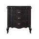 Cherry 30 Inch Nightstand 3 Drawers Cabriole Legs Rubberwood Black By Casagear Home BM309475