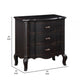 Cherry 30 Inch Nightstand 3 Drawers Cabriole Legs Rubberwood Black By Casagear Home BM309475