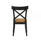 Hilly 21 Inch Dining Chair, Set of 2, Crossbuck Backrest, Brown and Black By Casagear Home