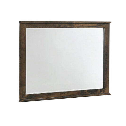 Bora 34 x 46 Dresser Mirror, Square, Solid Reclaimed Wood, Rustic Gray By Casagear Home