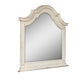 Maia 43 x 46 Dresser Mirror with Curved Top, Poplar and Oak, Antique White By Casagear Home