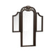 Liana 64 Inch Vanity Table Mirror, 3 Panels, Crown Carvings and Scrollwork By Casagear Home