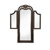 Liana 64 Inch Vanity Table Mirror 3 Panels Crown Carvings and Scrollwork By Casagear Home BM309489