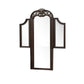 Liana 64 Inch Vanity Table Mirror, 3 Panels, Crown Carvings and Scrollwork By Casagear Home