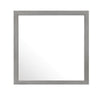 Sami 40 x 40 Dresser Mirror, Embossed Texture, Modern Style, Gray Wood  By Casagear Home