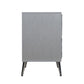 Moko 26 Inch Nightstand, 2 Ribbed Soft Upholstered Drawers, Smooth Gray By Casagear Home