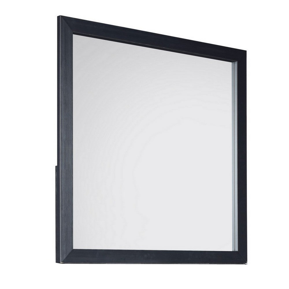 Moko 40 x 40 Dresser Mirror, Square Shape, Modern Style, Black Finished Frame By Casagear Home