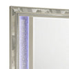 Bet 41 x 48 Dresser Mirror, Silver Solid Wood Frame with Rhinestone Inlay By Casagear Home