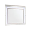Lee 38 x 50 Dresser Mirror, Modern LED Light Trim, White Hardwood Frame By Casagear Home