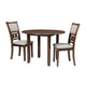 3pc 42 Inch Dining Table Set, Extendable Drop Leaves, 2 Chairs, Brown By Casagear Home