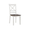 Dera 21 Inch Dining Chair Set of 2, Crossed Back, White Rubberwood Frame By Casagear Home