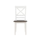 Dera 21 Inch Dining Chair Set of 2, Crossed Back, White Rubberwood Frame By Casagear Home