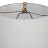 29 Inch Table Lamp, Set of 2, White Tapered Shade, Gold Leaf, Round Base By Casagear Home